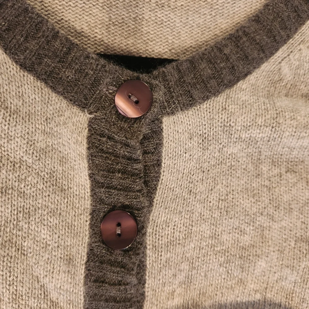 Ann Taylor LOFT Cardigan Sweater, Heathered Gray, Rabbit Hair Blend Sz Med EUC